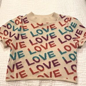Debut Cropped ‘LOVE’ Sweater